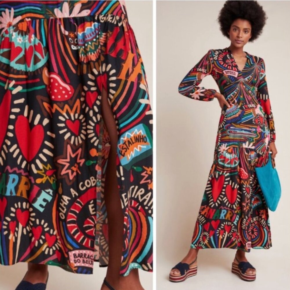 Farm Rio Baleares Multicolor Maxi Dress - Size M